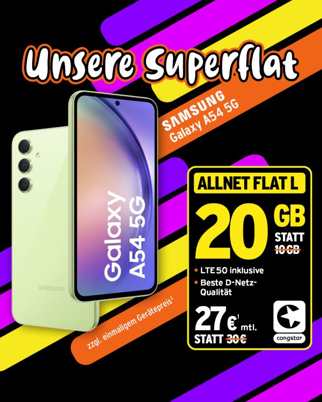 congstar Allnet Flat L und Samsung Galaxy A54 5G