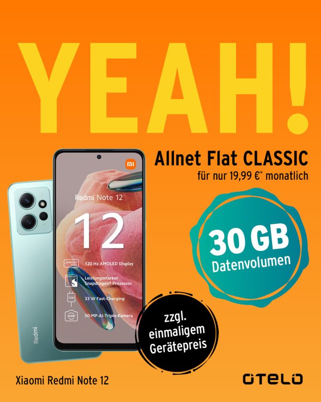 otelo Allnet Flat Classic und Xiaomi Redmi Note 12